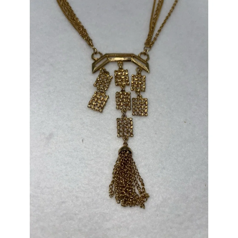 Asian Inspired 4 Strand Necklace With Tassel 16